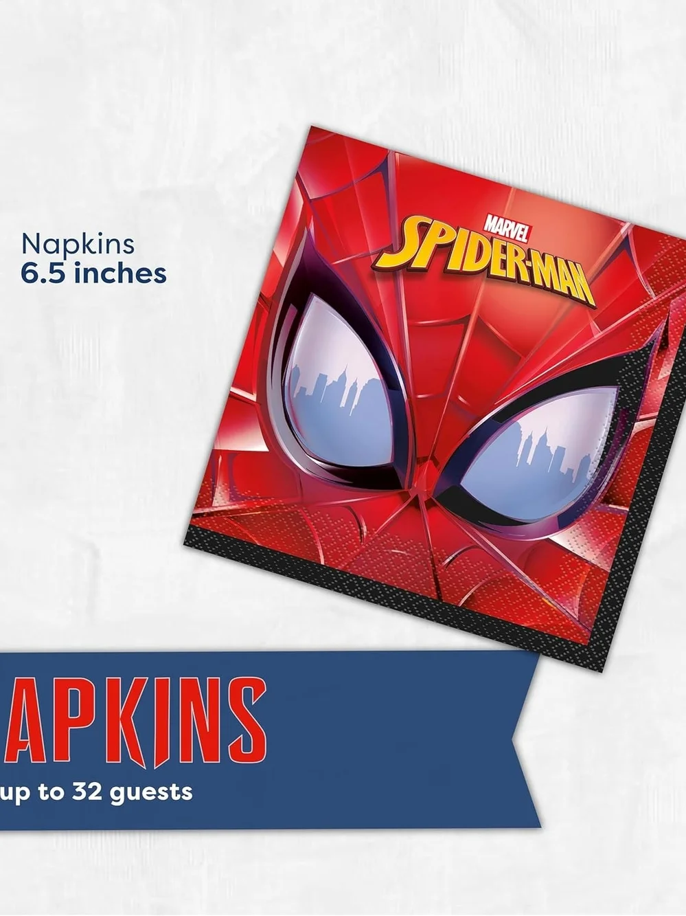 Spiderman Red and Black Party Plates & Napkins Tableware Set